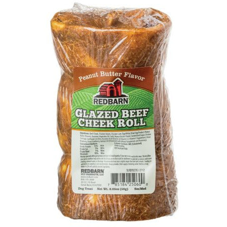 Redbarn Glazed Beef Cheek Roll - Peanut Butter Flavor - Small/Medium