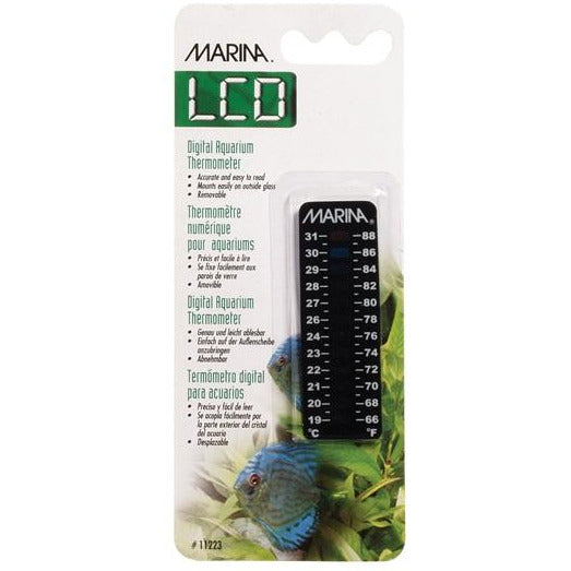 Marina LCD Aquarium Thermometer, Centigrade-Fahrenheit, 19 to 31° C (66 to 88° F)