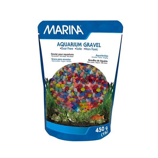 Marina Decorative Aquarium Gravel, Rainbow, 450 g  (1 lb)