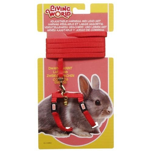 Living World Figure 8 Harness and Lead Set For Dwarf Rabbits - Red
