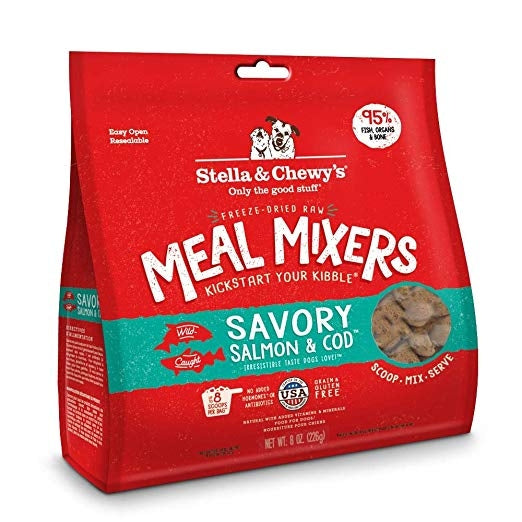 Stella &amp; Chewy&#39;s - Meal Mixers / Mélangeurs de repas salés au saumon et à la morue - Nourriture lyophilisée pour chiens