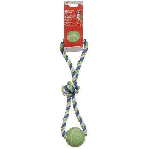Jouet en corde nouée pour chien Dogit - Remorqueur à boucle multicolore à 2 balles