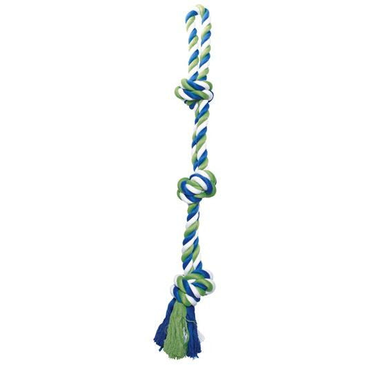 Jouet en corde nouée pour chien Dogit - Remorqueur en boucle multicolore à 3 nœuds