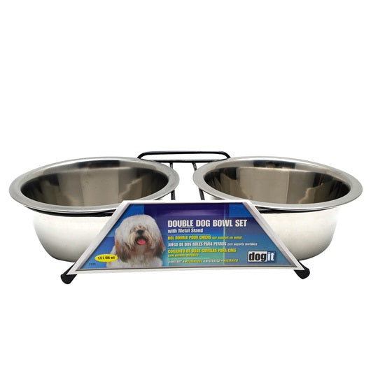 Dogit Stainless Steel Double Diner Bowls