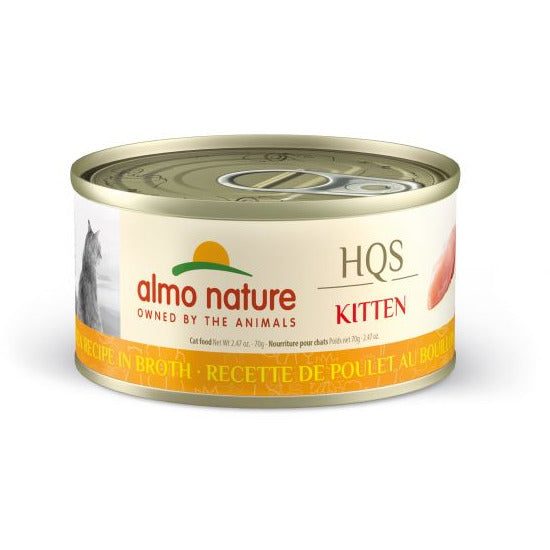 Almo Nature HQS Natural Chicken Recipe In Broth Canned Kitten food Safari Pet Center