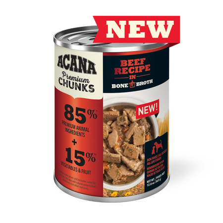 Acana Premium Chunks - Beef Recipe in Bone Broth - Canned Dog Food (363g)