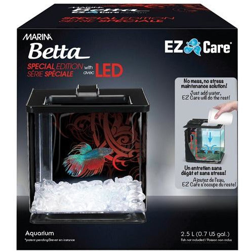 Marina Betta Special Edition EZ Care Aquarium - Black - 2.5 L (0.7 US Gal)