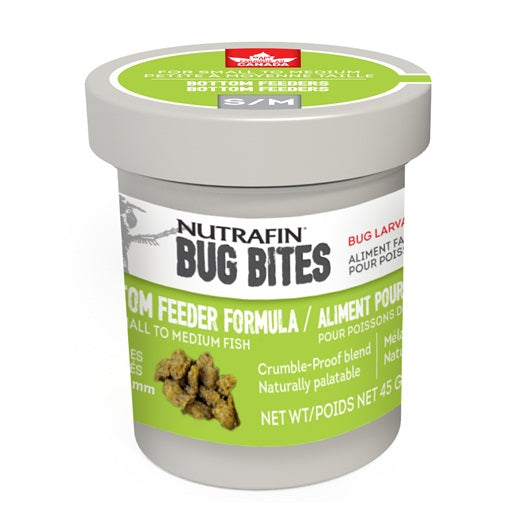 Nutrafin Bug Bites Bottom Feeder - Granules for Corys, Loaches and Wide Mouth Catfish (S/M) (45g)