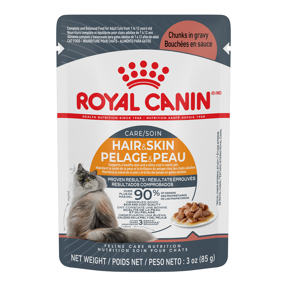 Royal Canin Soin Pelage &amp; Peau - Bouchées en sauce – nourriture sachet pour chats