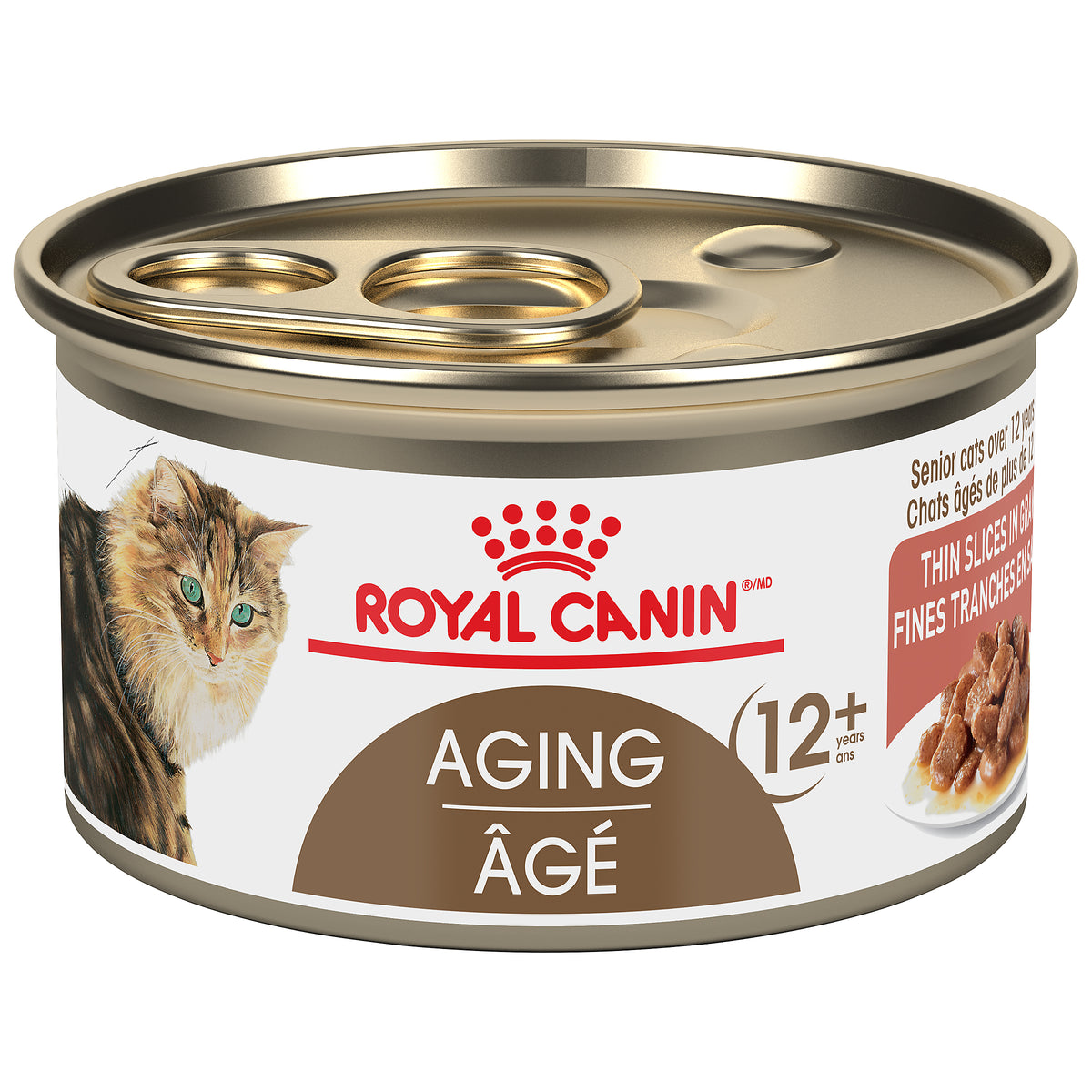 Royal Canin Chat âgé 12+ (Fines tranches en sauce) - Nourriture humide en conserve pour chats