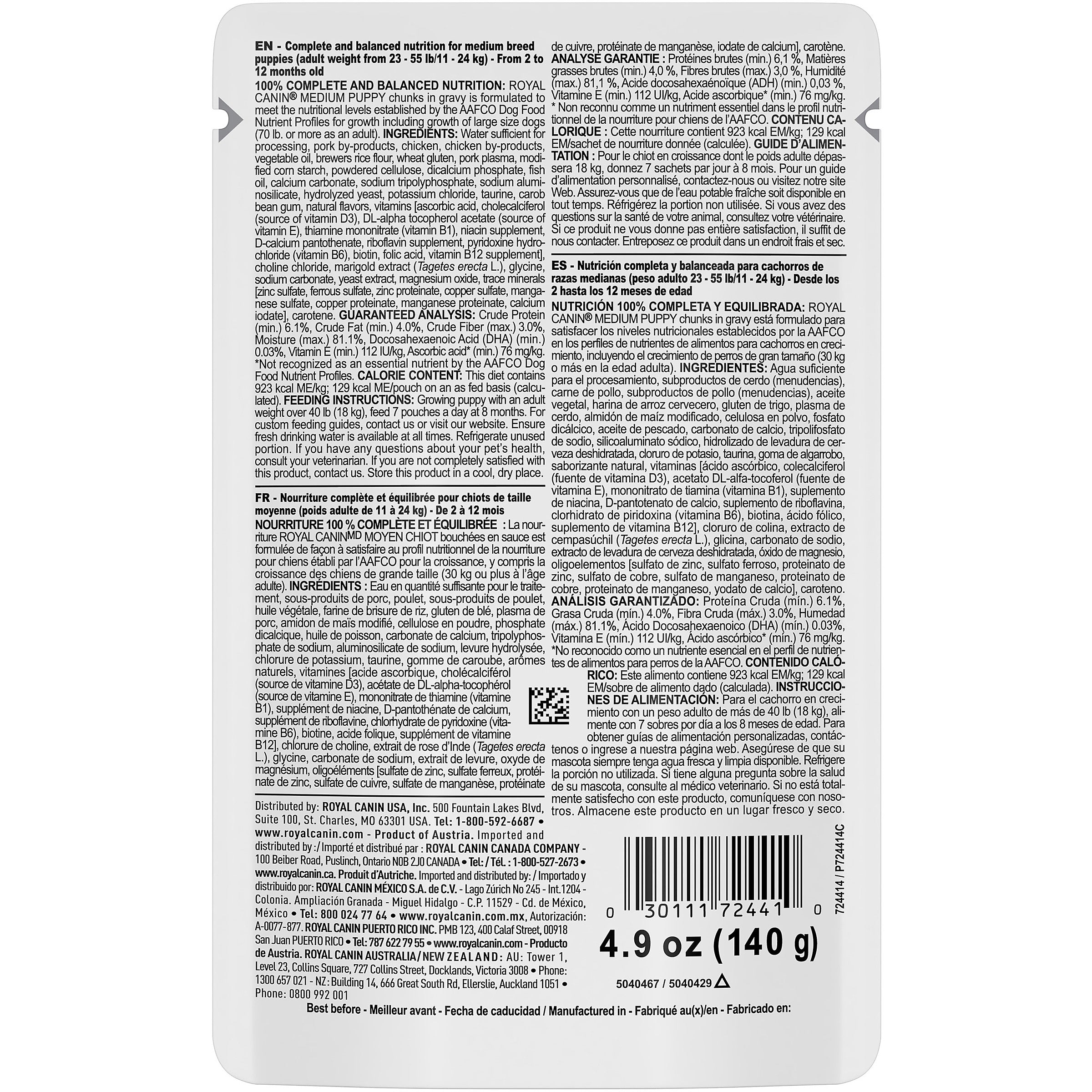 Royal Canin Medium Puppy Pouch Dog Food - Safari Pet Center