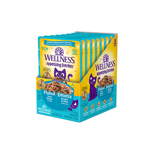 Wellness - Appetizing Entrées - Émietté Recette de Thon en Bouillon - Nourriture Humide pour chat (1.4oz)
