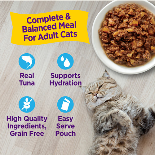Wellness - Appetizing Entrées - Émietté Recette de Thon & Tilapia en Bouillon - Nourriture humide pour chat (1.4oz)
