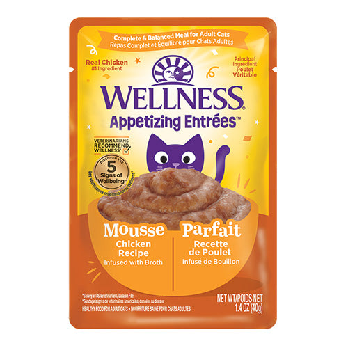 Wellness - Appetizing Entrées - Mousse Recette au Poulet - Nourriture humide pour chat (1.4oz)