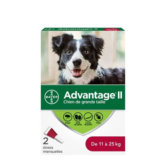 ADVANTAGE II pour chien - Protection topique contre les puces  (2 doses)