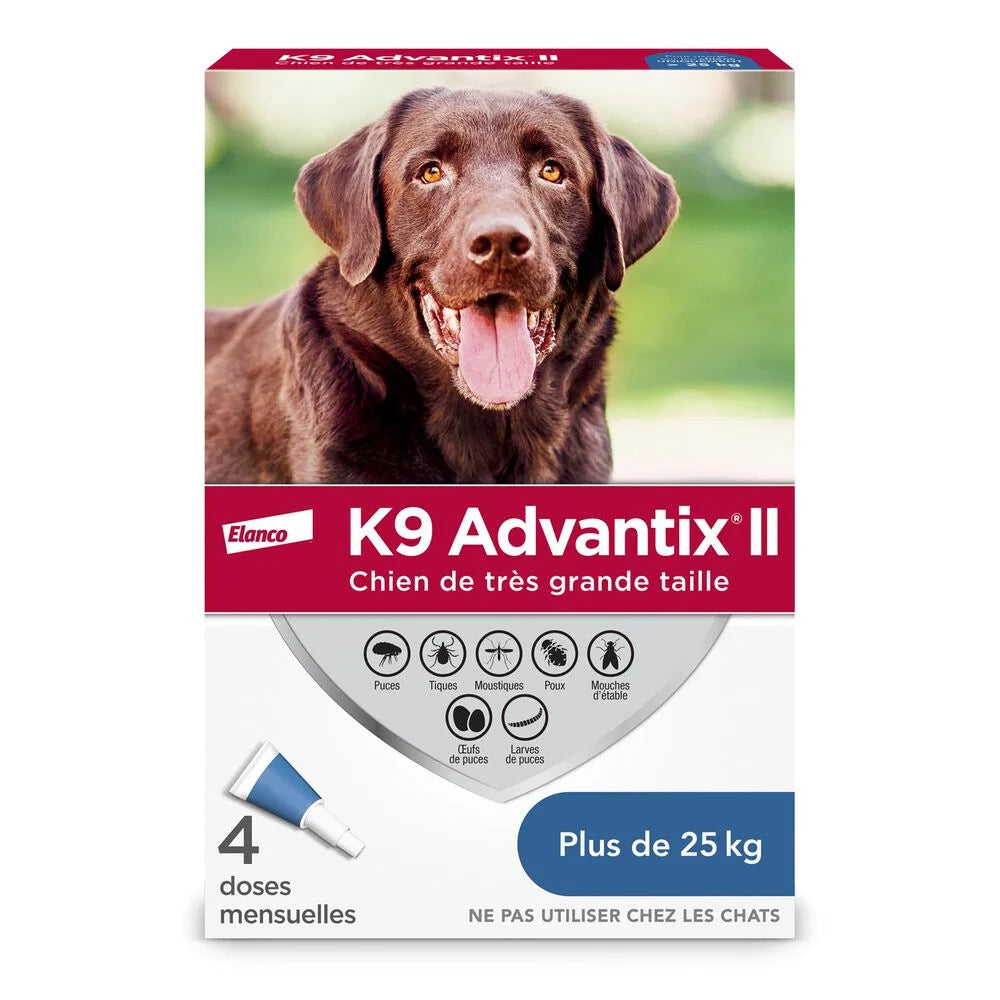 K9 Advantix - Protection topique puces &amp; tiques Chiens (4 doses)