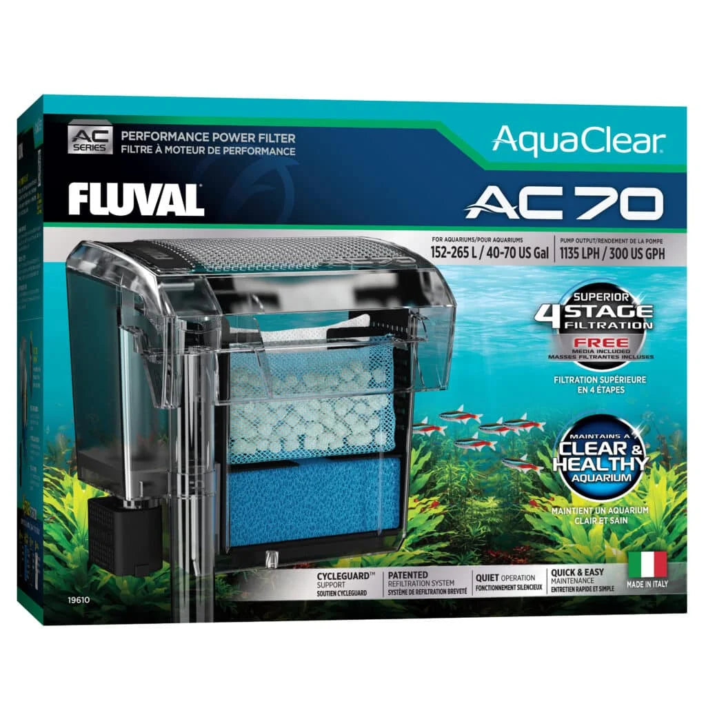 Fluval Aquaclear AC70 Power Filter, 40-70 US Gal / 152-265 L