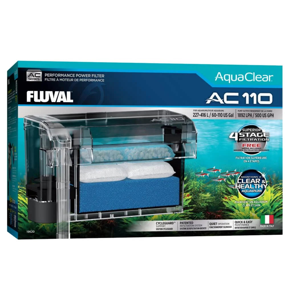 Fluval AquaClear AC110 Power Filter, 60-110 US Gal / 227-416 L