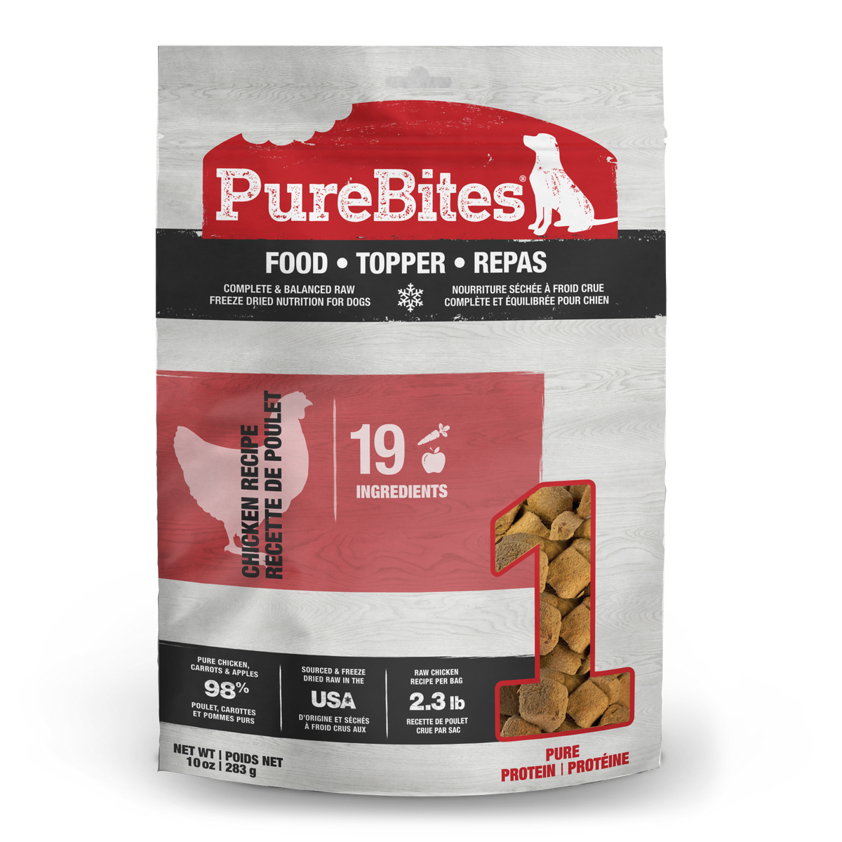 PureBites Repas Mélange pour chien - Recette de poulet (283g)