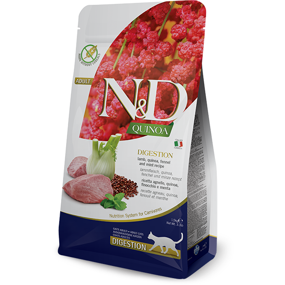 Farmina N&amp;D (Natural &amp; Delicious) Quinoa - Nourriture pour chat Digestion Agneau 3.3.lb