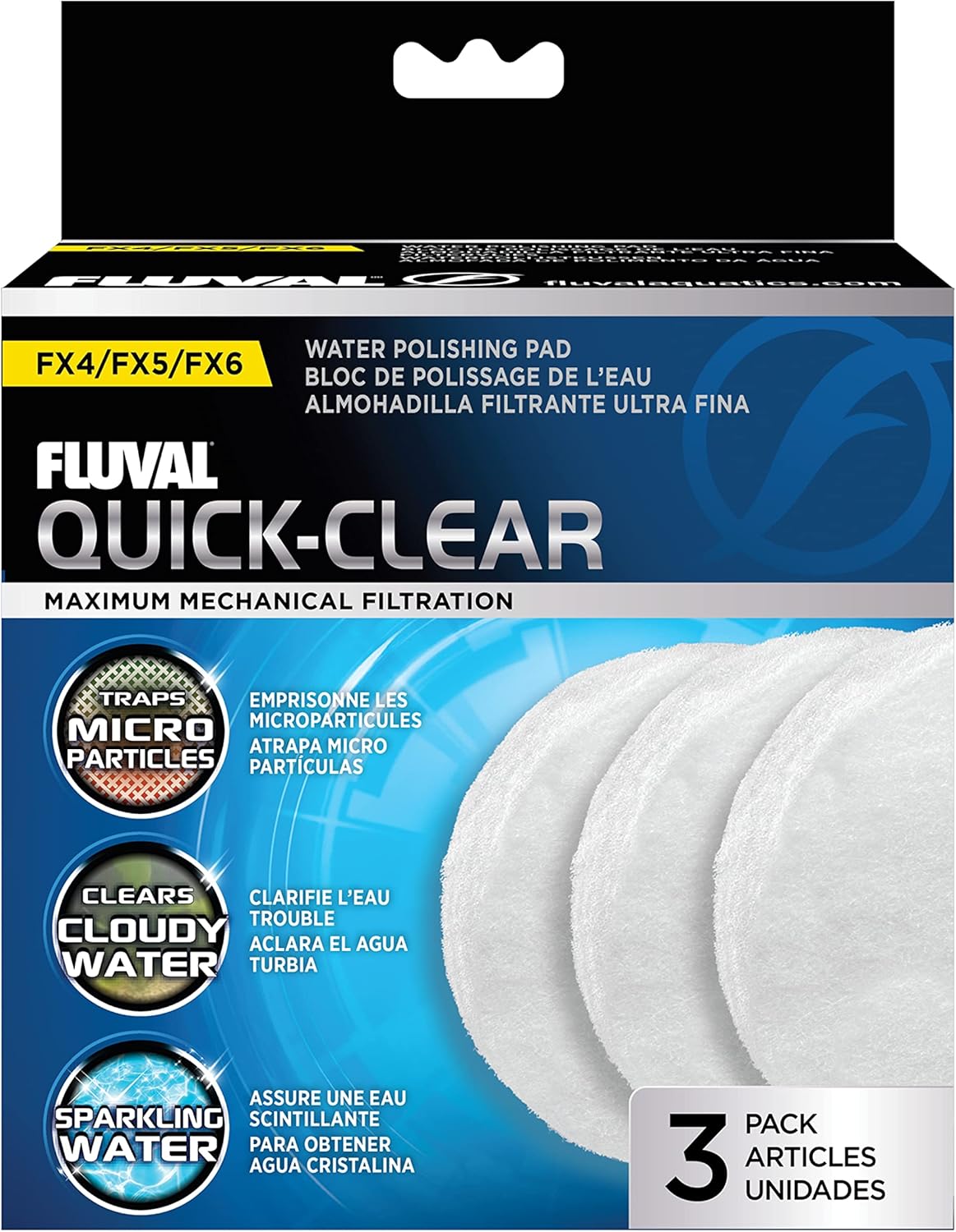 Tampon de polissage à l&#39;eau Fluval FX5, paquet de 3