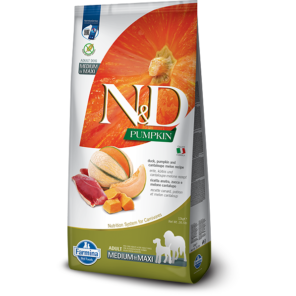 Farmina N&amp;D Pumpkin - Adult Duck &amp; Cantaloupe Melon - Medium/Large Dog Food 26.4lb
