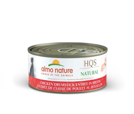 Almo Nature - HQS Natural Dog Entrée Chicken Drumstick in Broth 156g