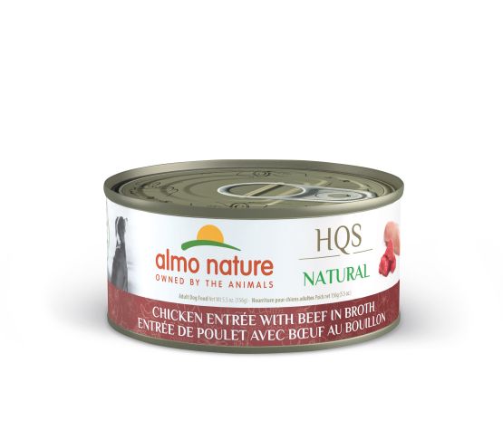 Almo Nature - HQS Natural Chien Entrée - Filet de Poulet avec Boeuf en Bouillon 156g