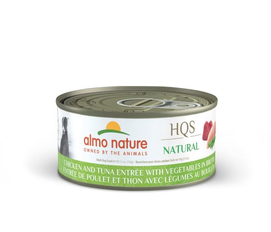 Almo Nature- HQS Natural Dog Entrée Chicken and Tuna with Vegetables in Broth 156g