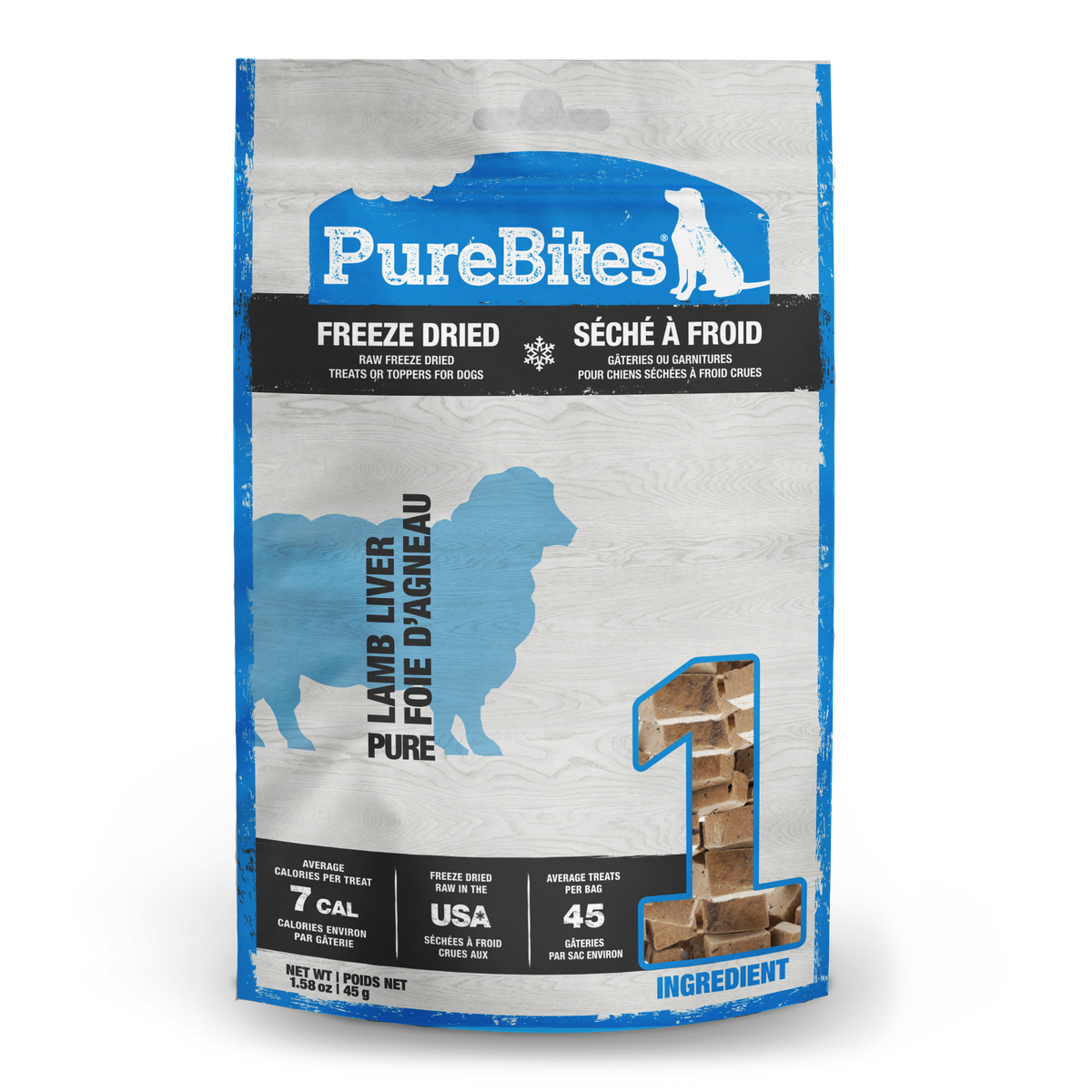 PureBites Freeze Dried Dog Treats, Lamb Liver