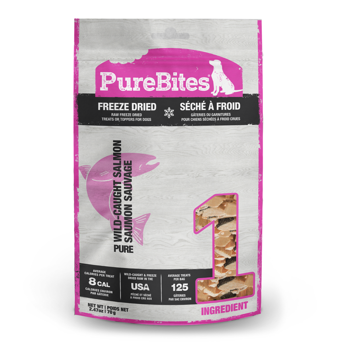 PureBites Freeze Dried Dog Treats - Salmon (70g)