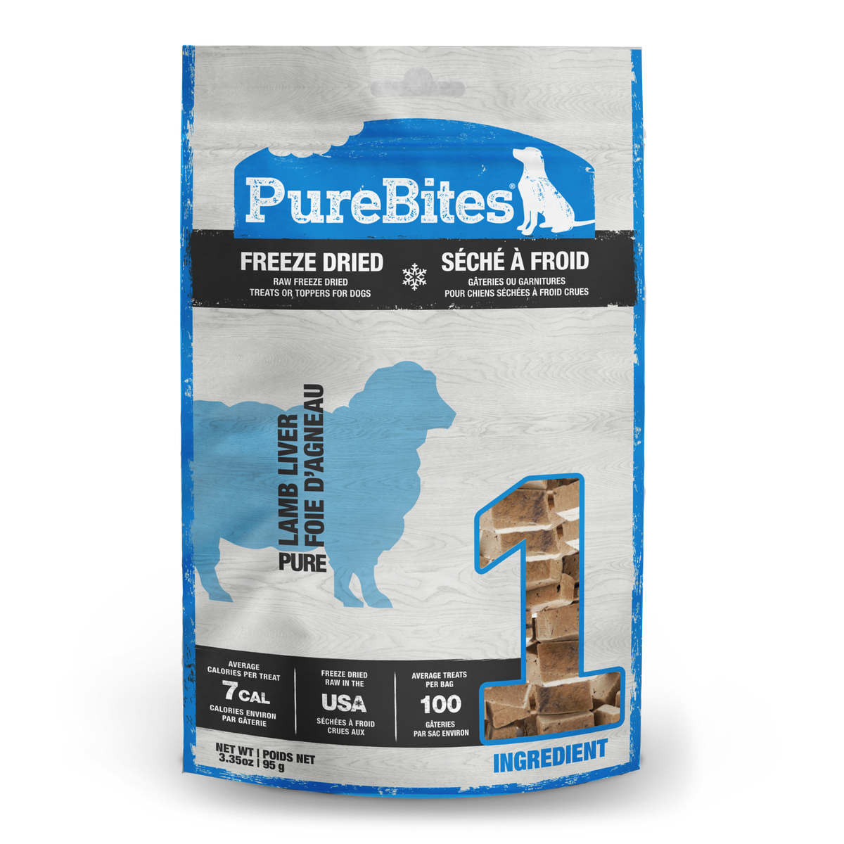 PureBites Freeze Dried Dog Treats, Lamb Liver