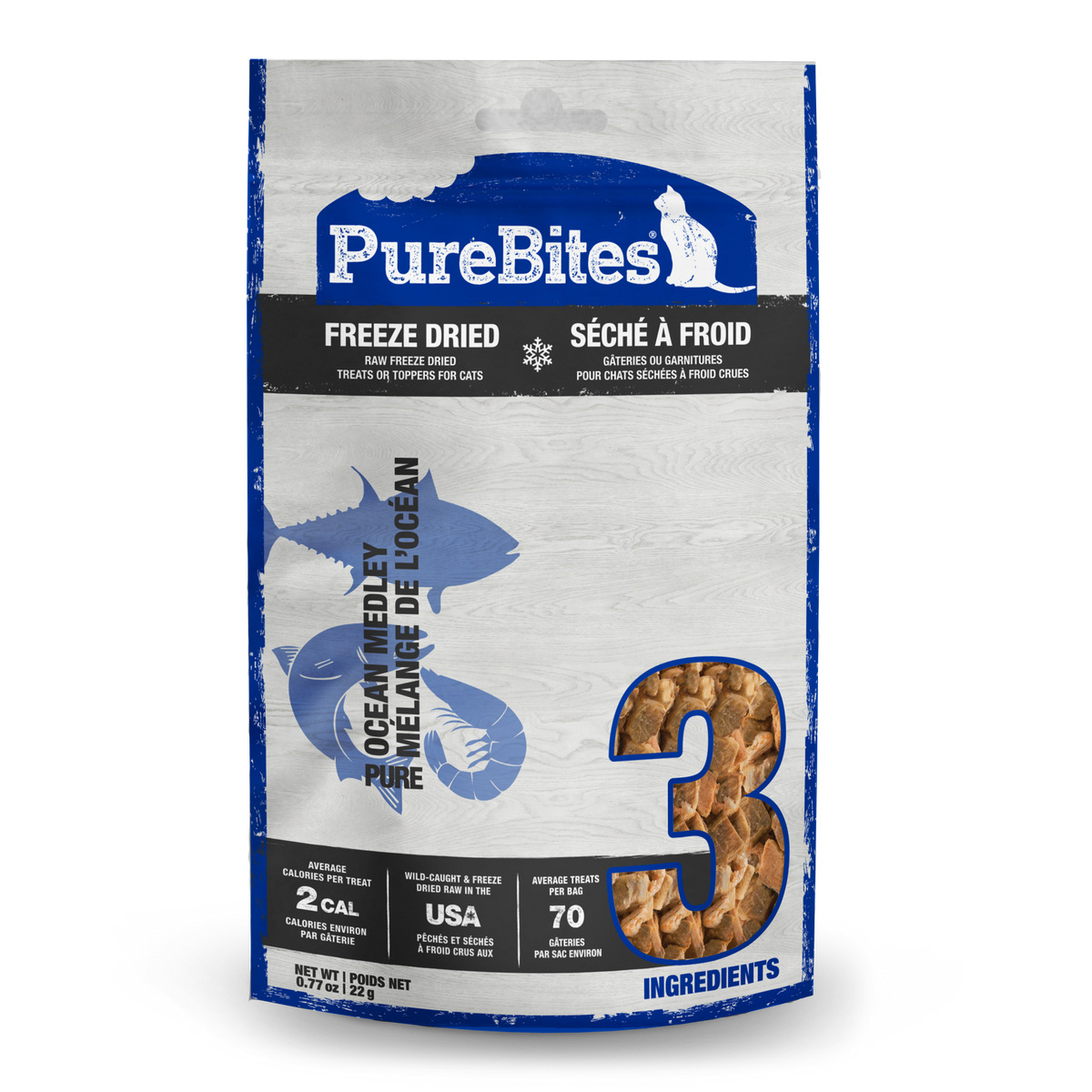 PureBites Freeze Dried Cat Treats - Ocean Medley (22g)