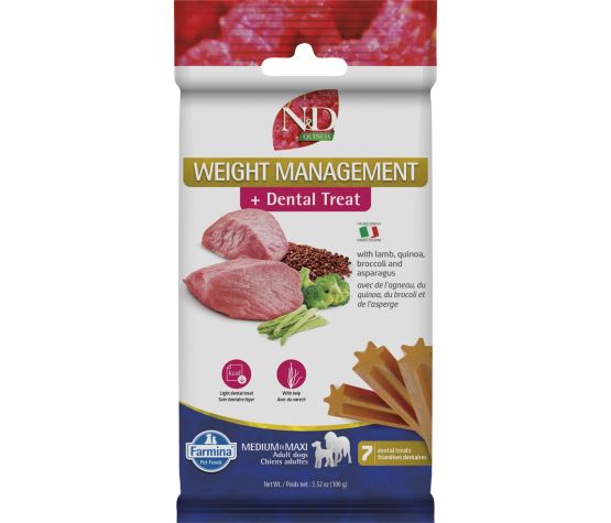 Farmina N&d Quinoa - Gâteries Dentaires pour Chien Contrôle De Poids - Moyen/Grand 100g