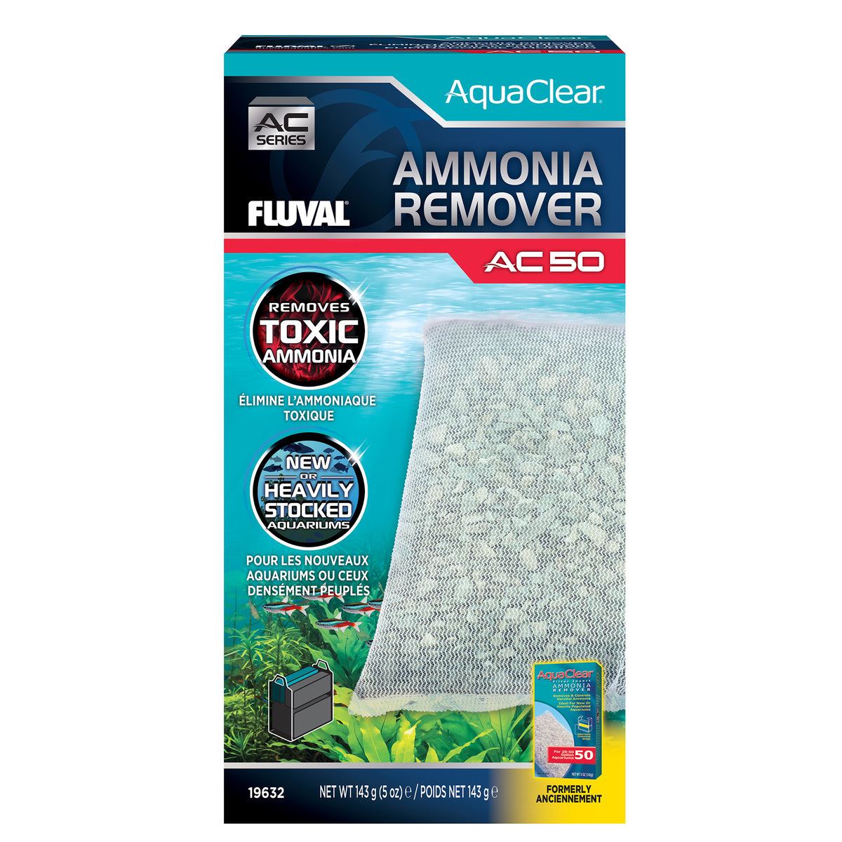Éliminateur d’ammoniaque pour filtre à moteur AC50 AquaClear, 143 g (5 oz)