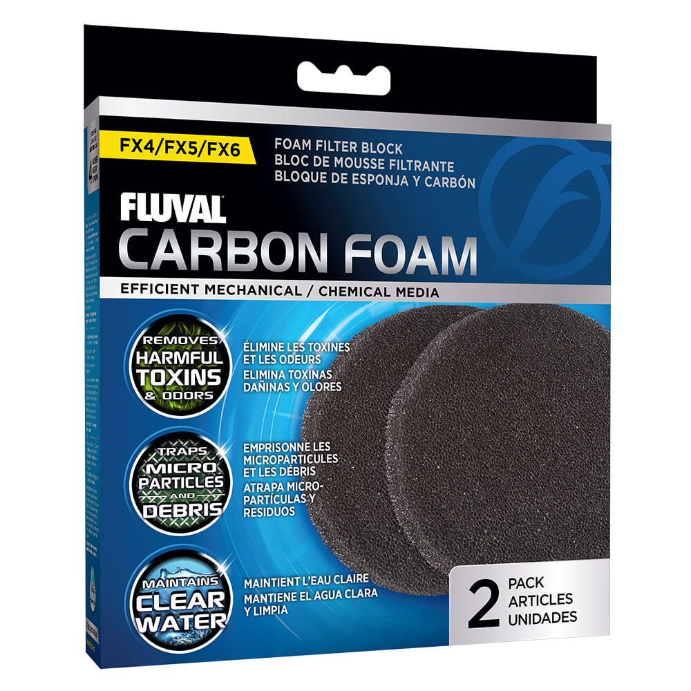 Blocs de mousse imprégnée de charbon FX Fluval, paquet de 2
