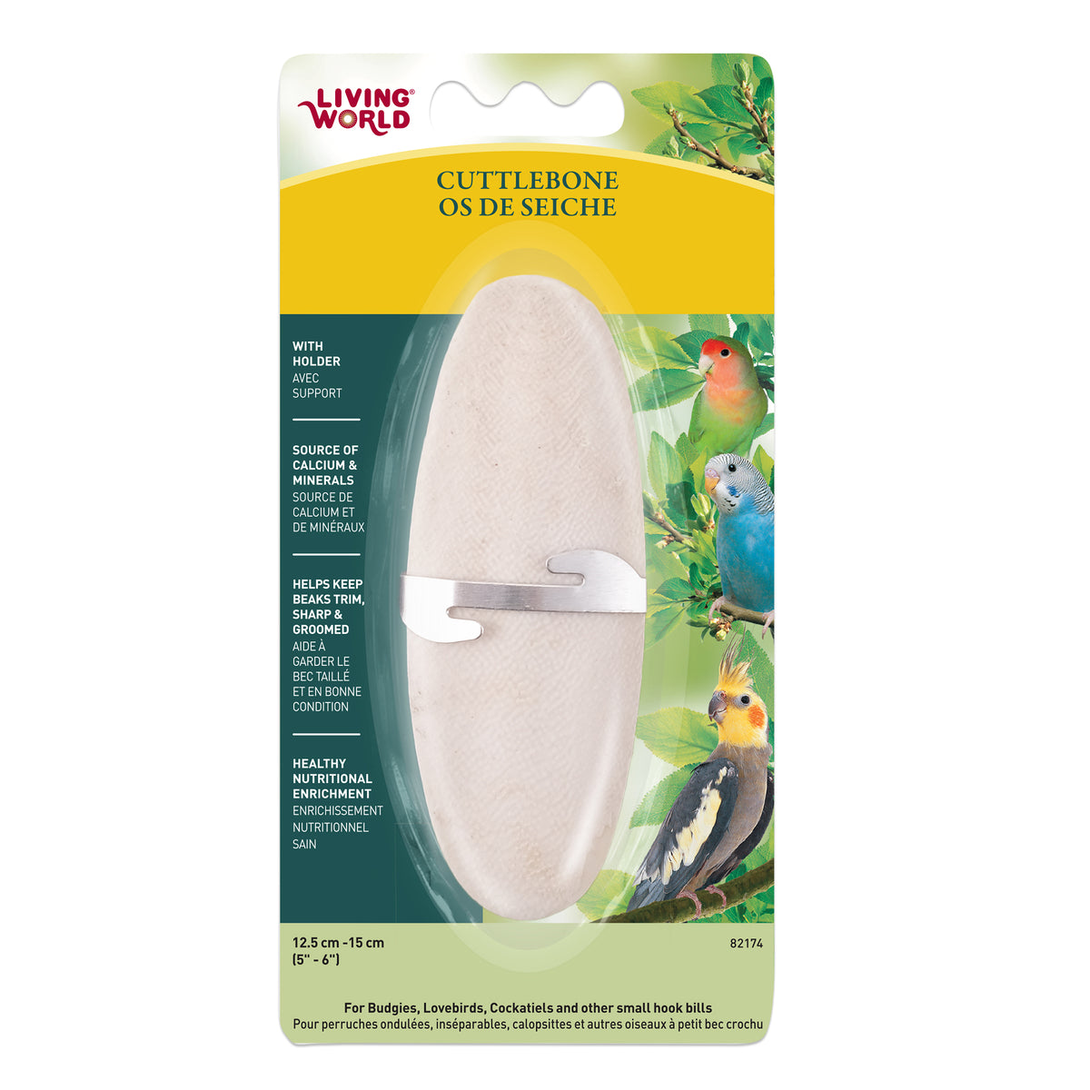 Living World Cuttlebone avec support Medium - 13,5 - 15 cm (5"- 6")
