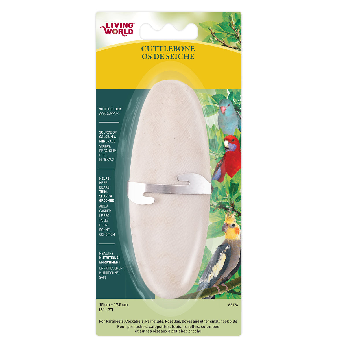 Living World Cuttlebone avec support Large - 15-18 cm (6"- 7")