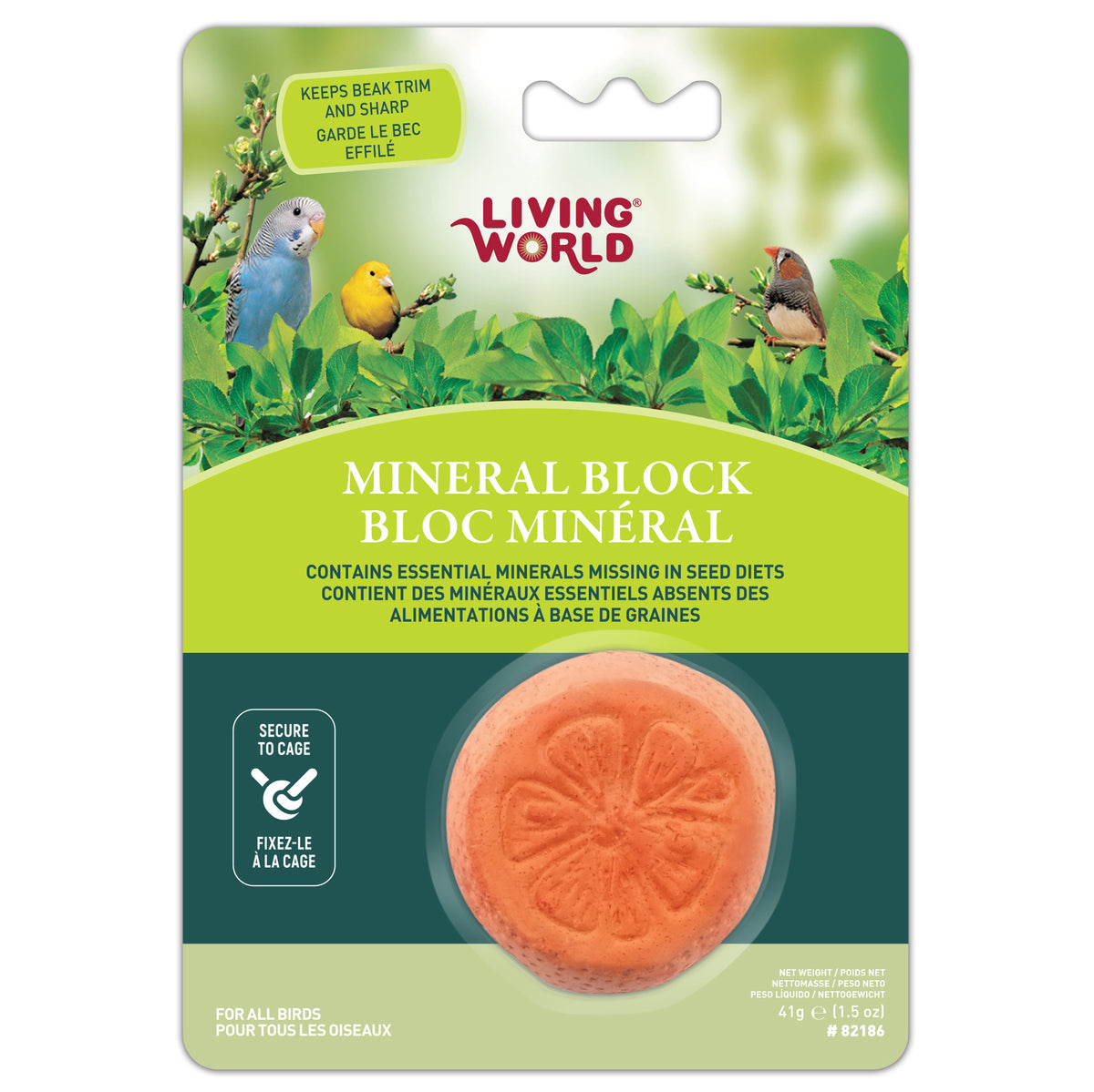 Bloc minéral Living World pour perruches orange