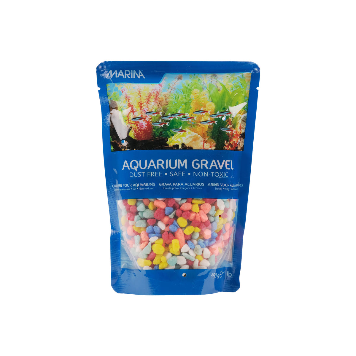 Gravier décoratif pour aquarium Marina, arc-en-ciel, 450 g (1 lb)