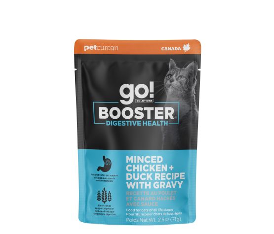 Go! Booster pour Chat - Digestion - Poulet &amp; Canard Hachés avec Sauce (2.5oz)