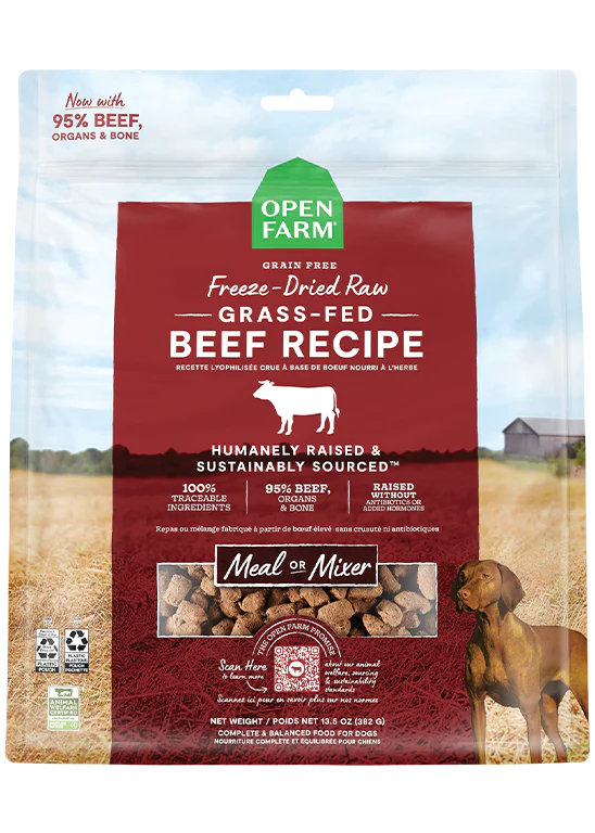 Open Farm Grass-Fed Beef Recipe - Freeze Dried Raw Dog Food 22oz
