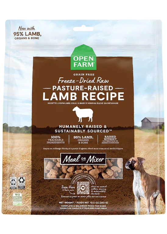 Open Farm Pasture-Raised Lamb Recipe - Freeze Dried Raw Dog Food 13.5oz