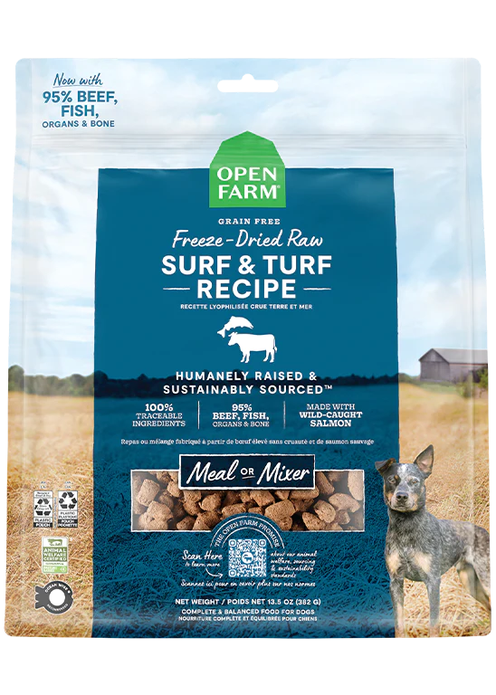 Open Farm Surf &amp; Turf Recipe - Freeze Dried Raw Dog Food 13.5oz