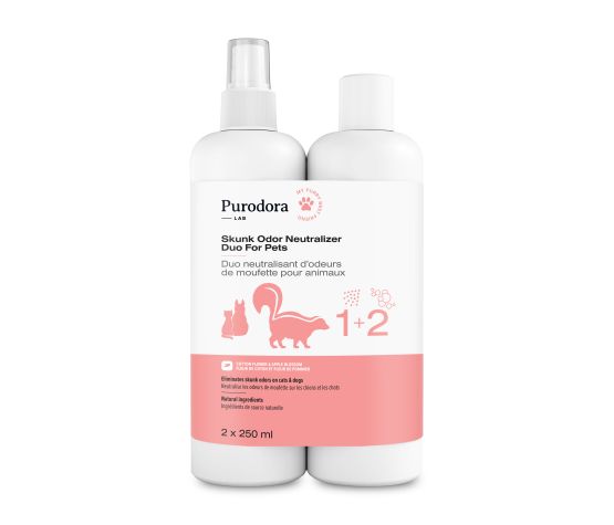 Purodora Lab - Duo Shampoing &amp; Neutralisant d&#39;odeurs de Moufette (2x250ml)