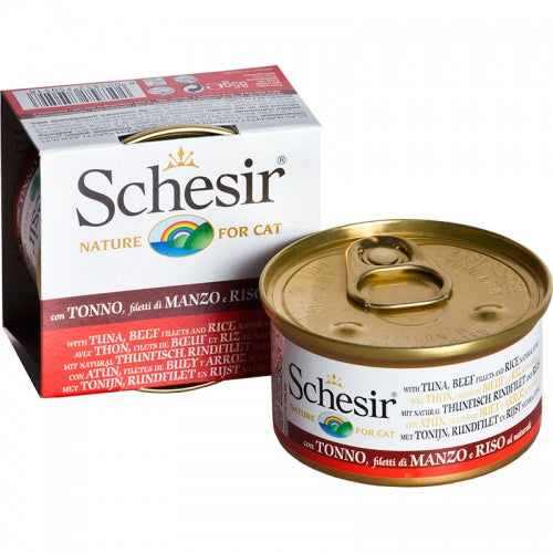 Schesir Tuna, Beef, Rice Natural (85g) - Canned Cat Food