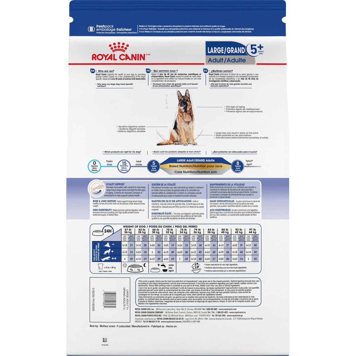 Royal Canin LARGE Adult 5+ Dry Dog Food (30lb)