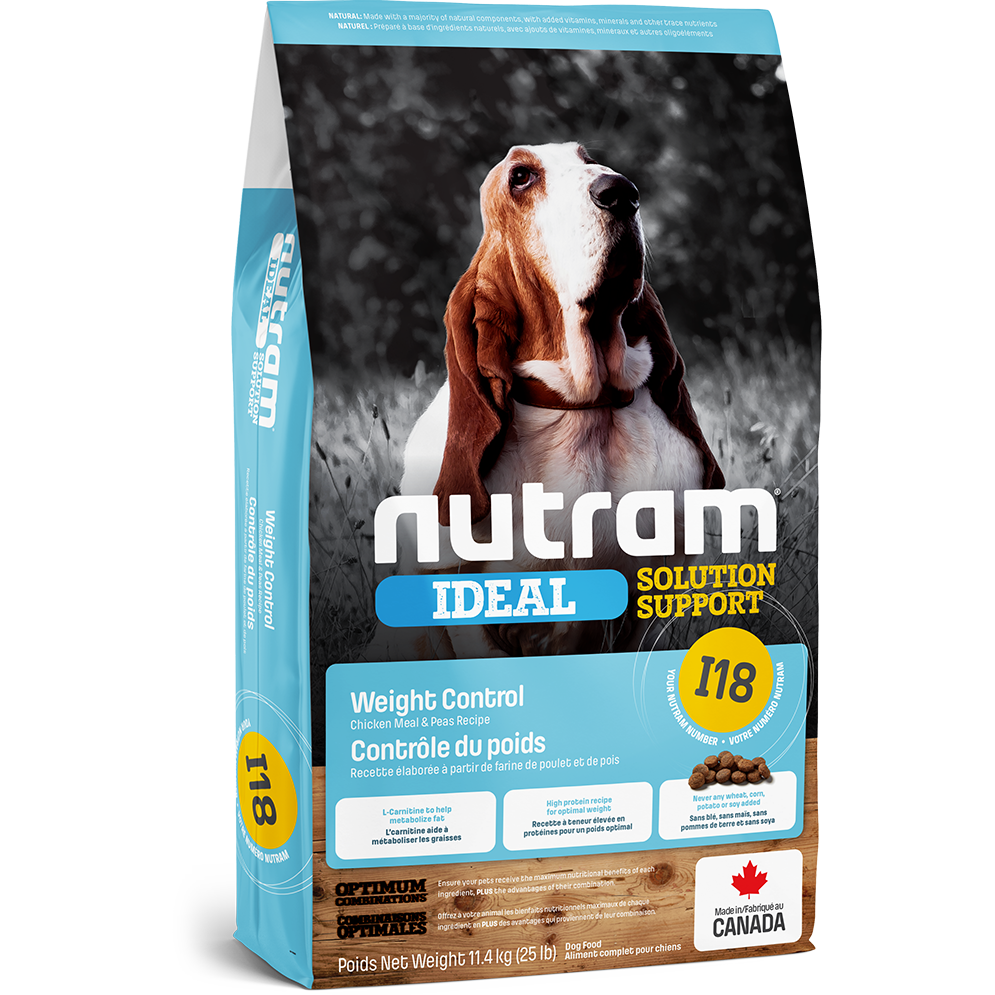 Nutram I18 Ideal Solution Support - Nourriture de contrôle du poids pour chien
