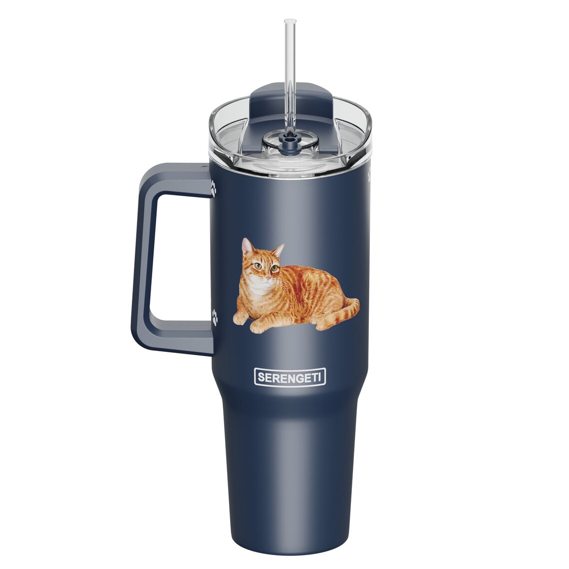 SERENGETI Stainless Steel Mug 40oz - Tabby Orange Cat
