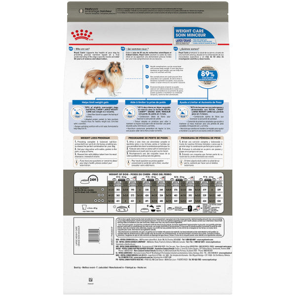 Nourriture pour chiens Royal Canin Large Weight Care (30lb)